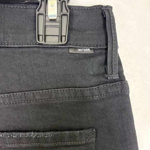 Mother High Waisted Black Insider Crop Step Fray Jeans Size 29 - Picture 10 of 14